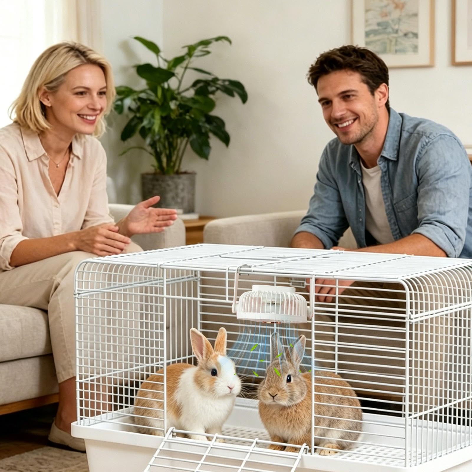 Ventilatore a gabbia per animali domestici, ricaricabile tramite USB, potente e portatile, per piccoli animali domestici, per casa, interni, esterni, viaggi, gabbie per gerbilli, cincillà, furetti
