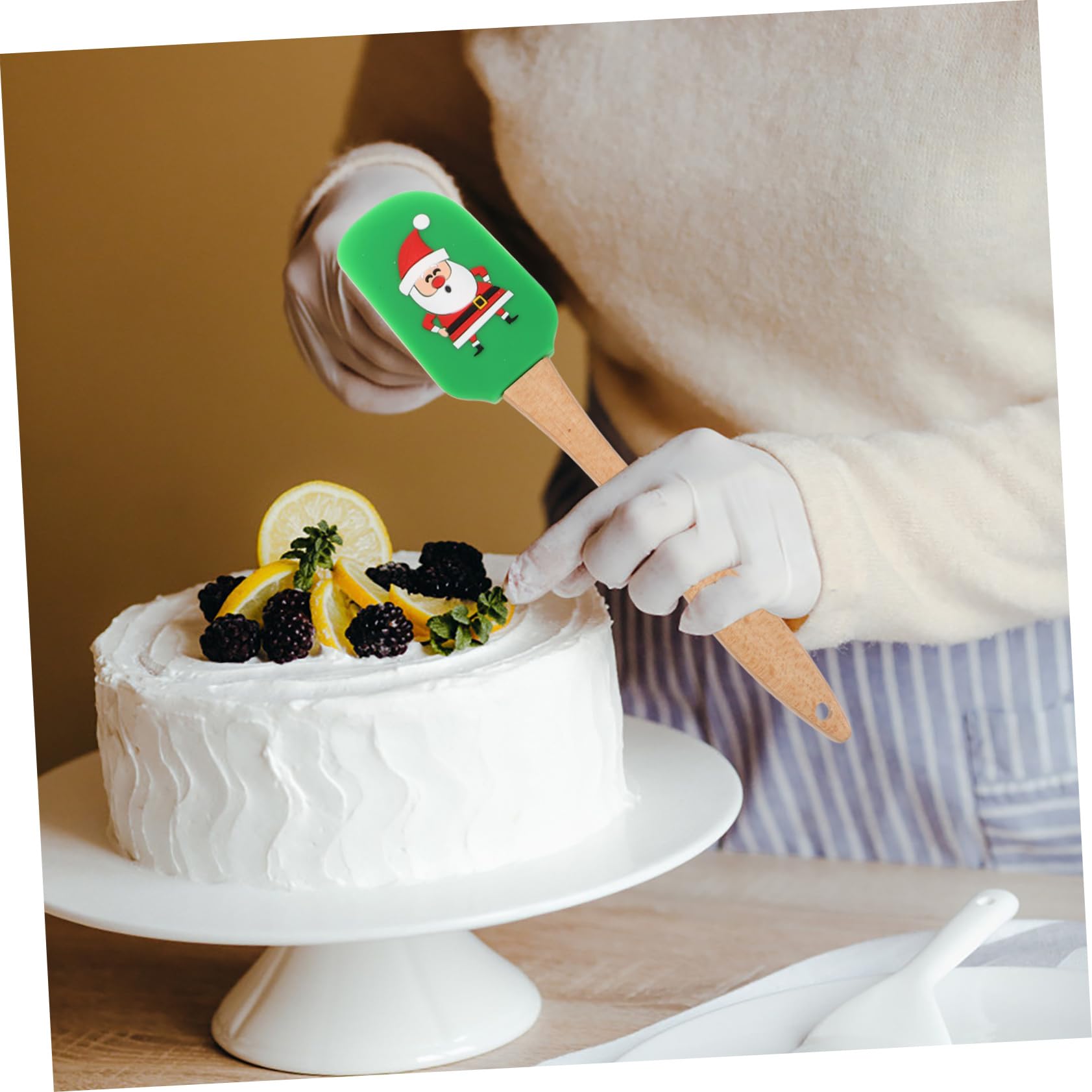 4 piezas Raspadores de Silicona para Crema con Mango Navideños Herramientas Ligeras y Fáciles de Usar para Repostería y Horneado Doméstico y Profesional