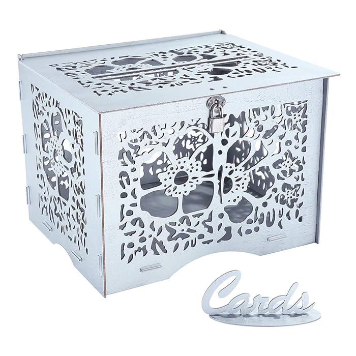 Buy Artmag Wedding Money Box Holder with Sign, Large Rustic Wood Wooden