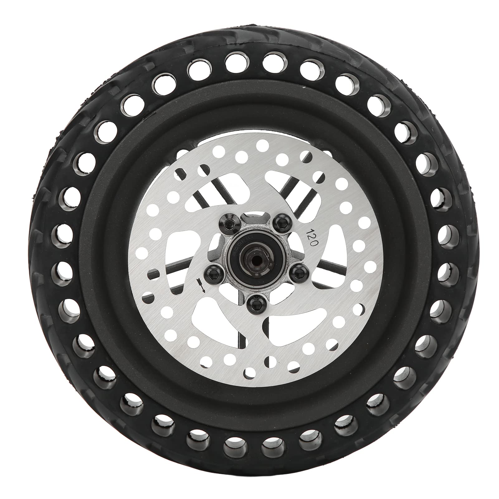 Neumático Sólido M365, Conjunto de Rueda Trasera de Scooter Eléctrico, Neumático de Panal de Cubo de 8,5 Pulgadas, Juego de Disco de Freno de 120 Mm para M365