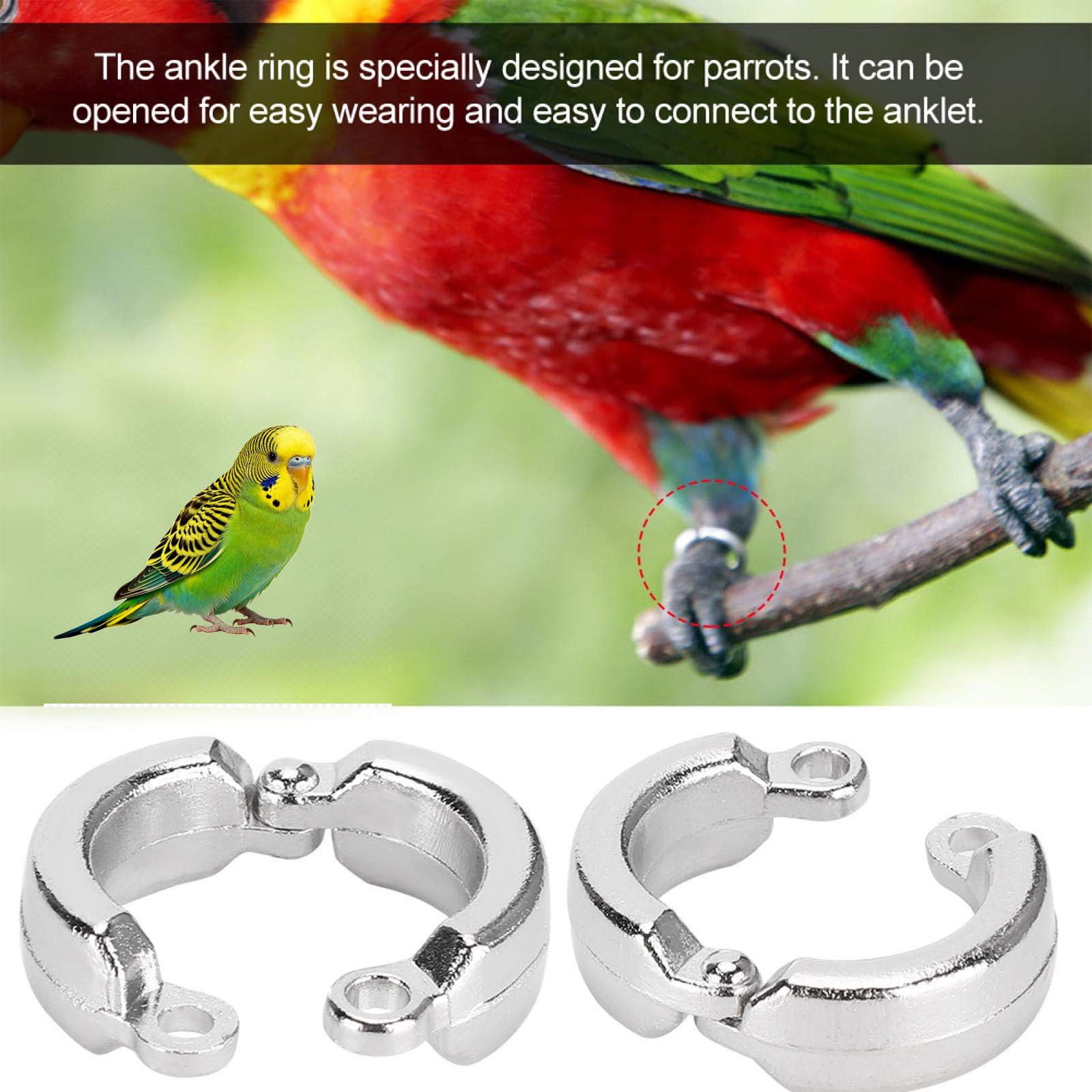 pájaro con las piernas cerradas, Tobilleras de Metal for patas loro, Clip Se for entrenamiento moscas al aire libre, identificación 4-15mm, 10/50/100 Uds(100 pieces,15mm)