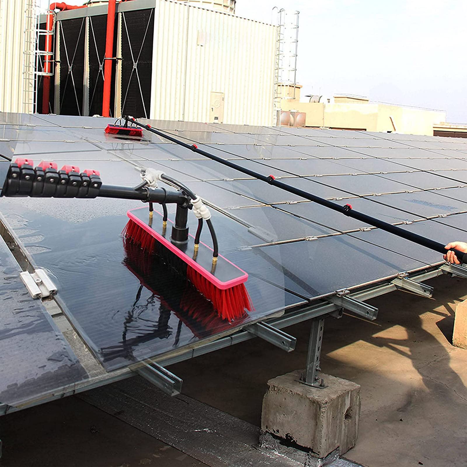 Kit di spazzole estensibili per la pulizia delle finestre per la pulizia dei pannelli solari Strumento professionale per la pulizia di camion e superfici Soluzione di pulizia efficiente e versatile