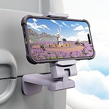 Klearlook 4 in 1 Adjustable Phone Stand - 360 Rotation Handsfree Viewing Flight Phone Holder, Foldable Travel Essentials, Accessory for Home/Office - Purple