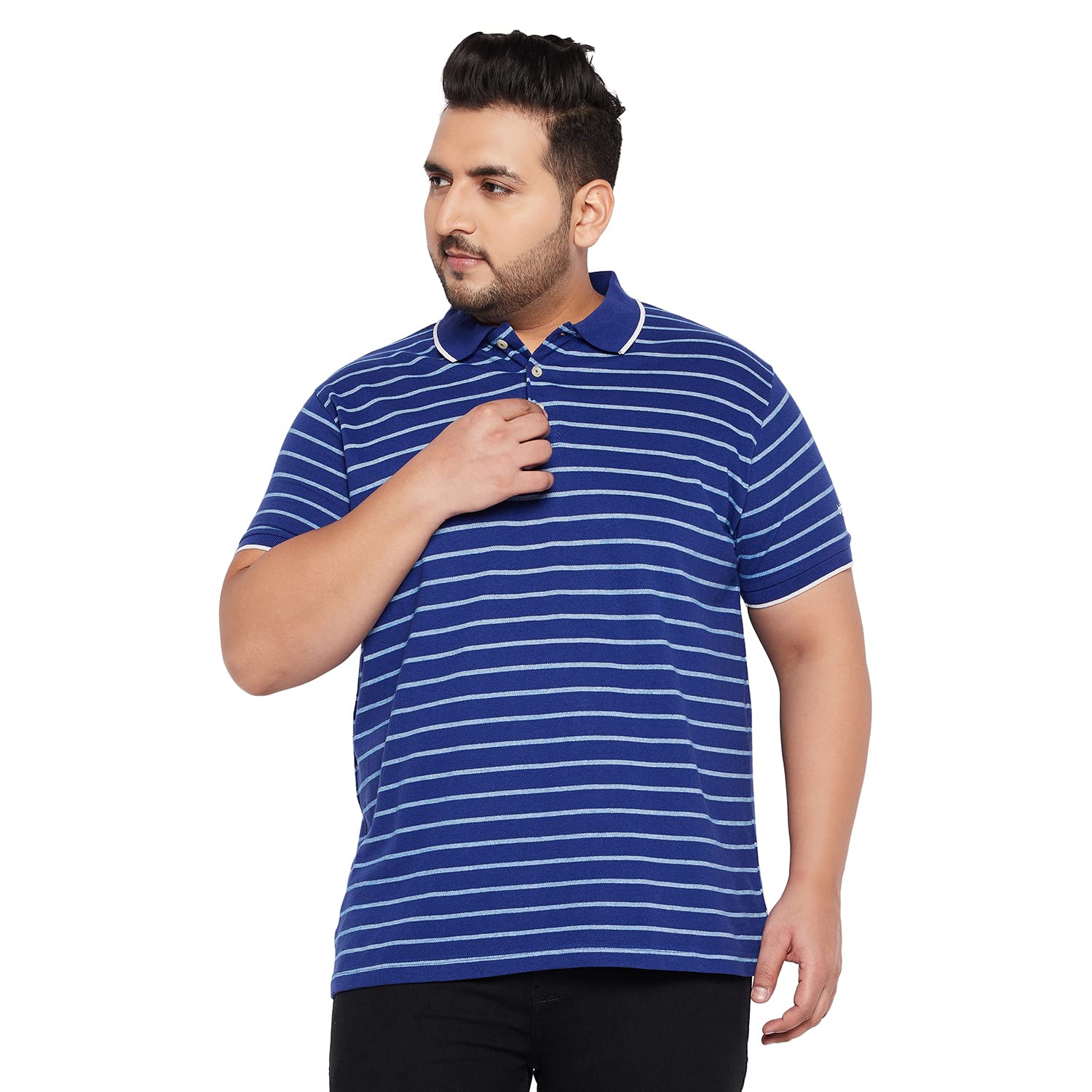 bigbanana Plus Size Men's Regular Fit Striped Polo Tshirt-picture-37