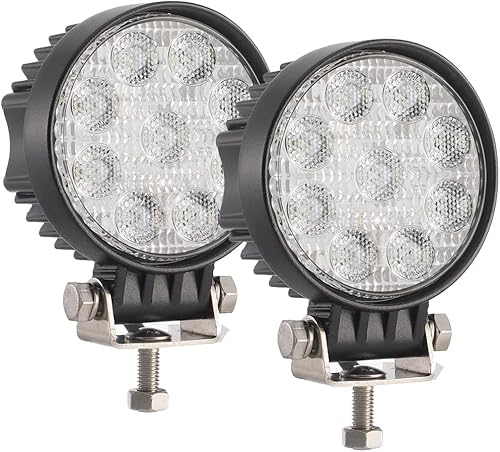 Raycharm Luz de trabajo LED compacta redonda de 3.5 pulgadas, luz de conducción y niebla, salida de alta potencia súper brillante 6000 K, haz de