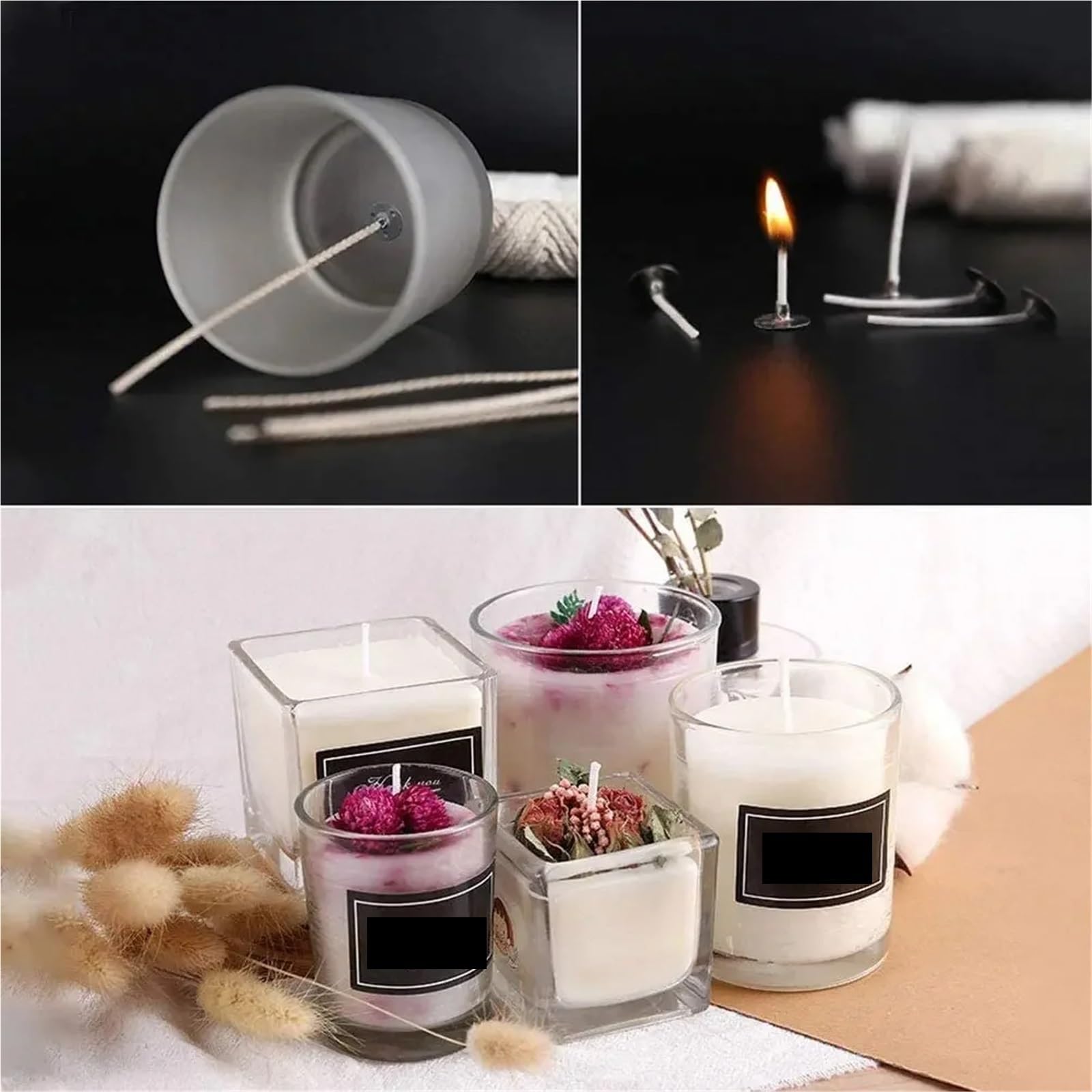 Kerzendocht EIN Kerzenkerndraht, Rauchfrei, Aromatherapie, DIY-Docht, Selbstgemacht, Zylindrisches Geschenk, Baumwollfaden Ohne Wachs