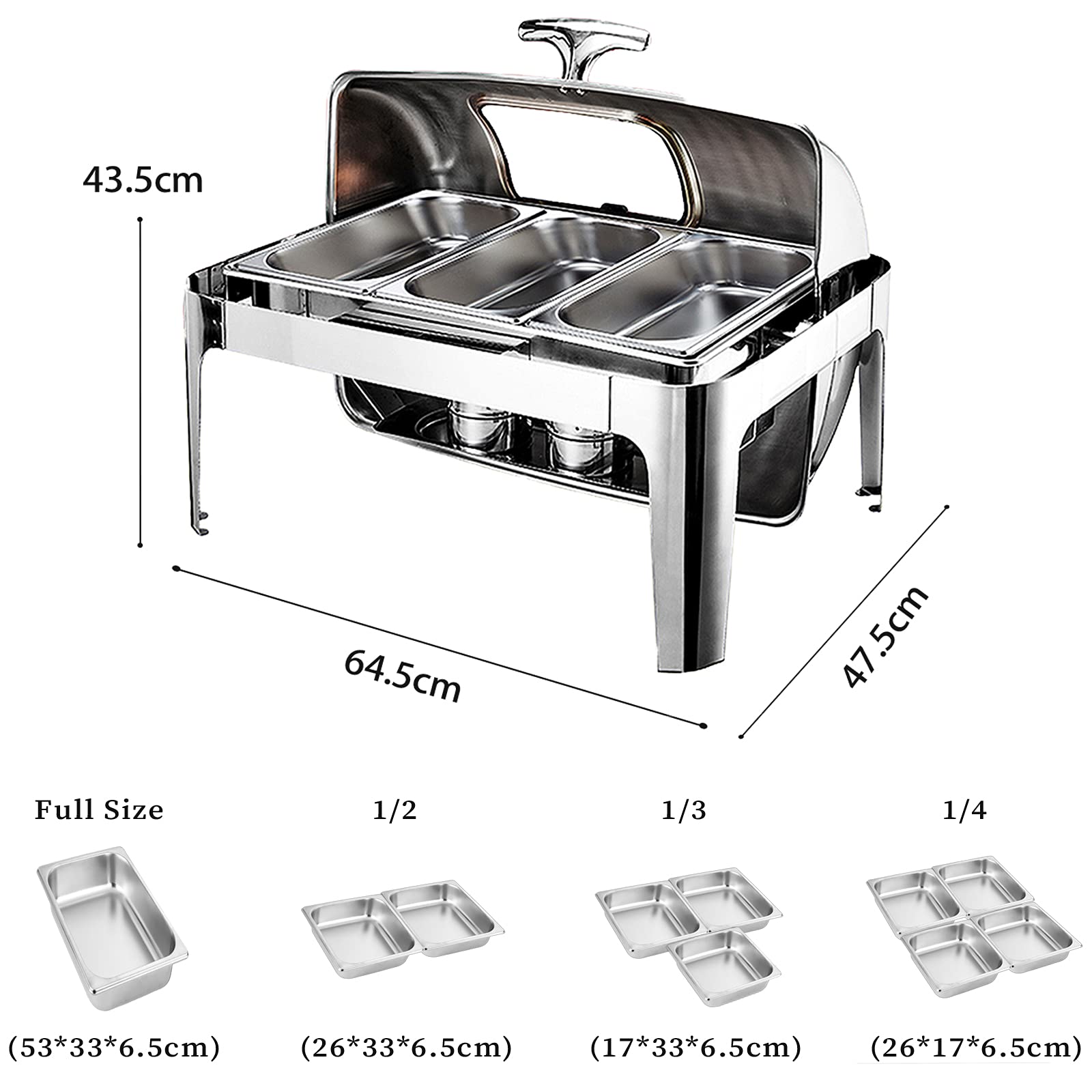Chafing Dish Elettrico Contenitore Scalda Cibo Acciaio Inox per Buffet, Scaldavivande Buffet Elettrico per Hotel, Ristorante And Festa, Temperatura Regolabile (0-90℃), 9L, Piazza