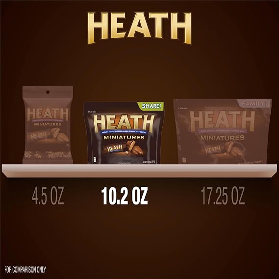 Miniatures Milk Chocolate English Toffee Candy Bars, Individually Wrapped, Gluten Free, 10.2 oz Share Pack