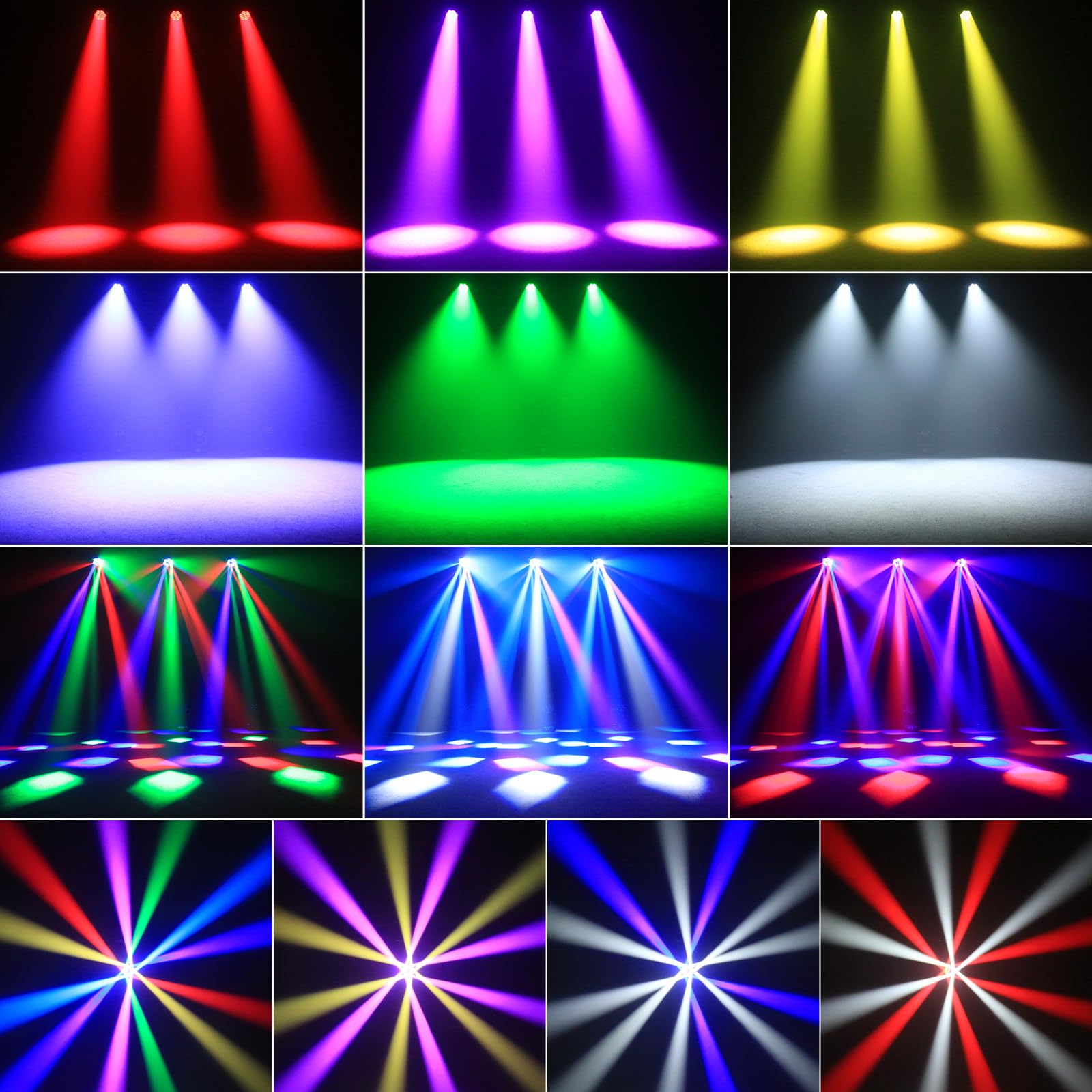 7X40W Teste Mobili LED RGBW Luci Discoteca Beam Funzione Zoom Effetto Luce Discoteca per Natale Feste Concerti Matrimoni Discoteca Eventi Bar Club
