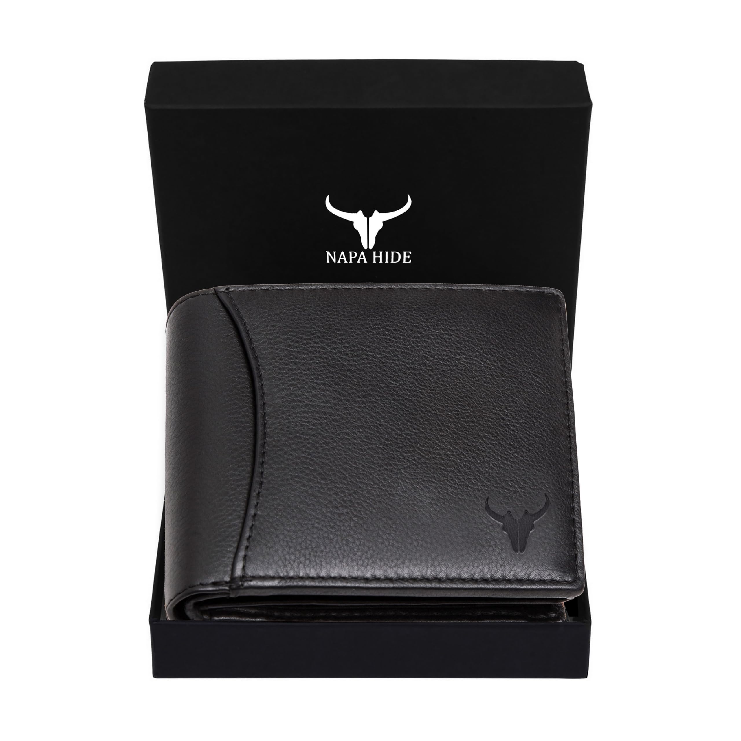 Top Grain Genuine Leather Wallet for Men (Black)