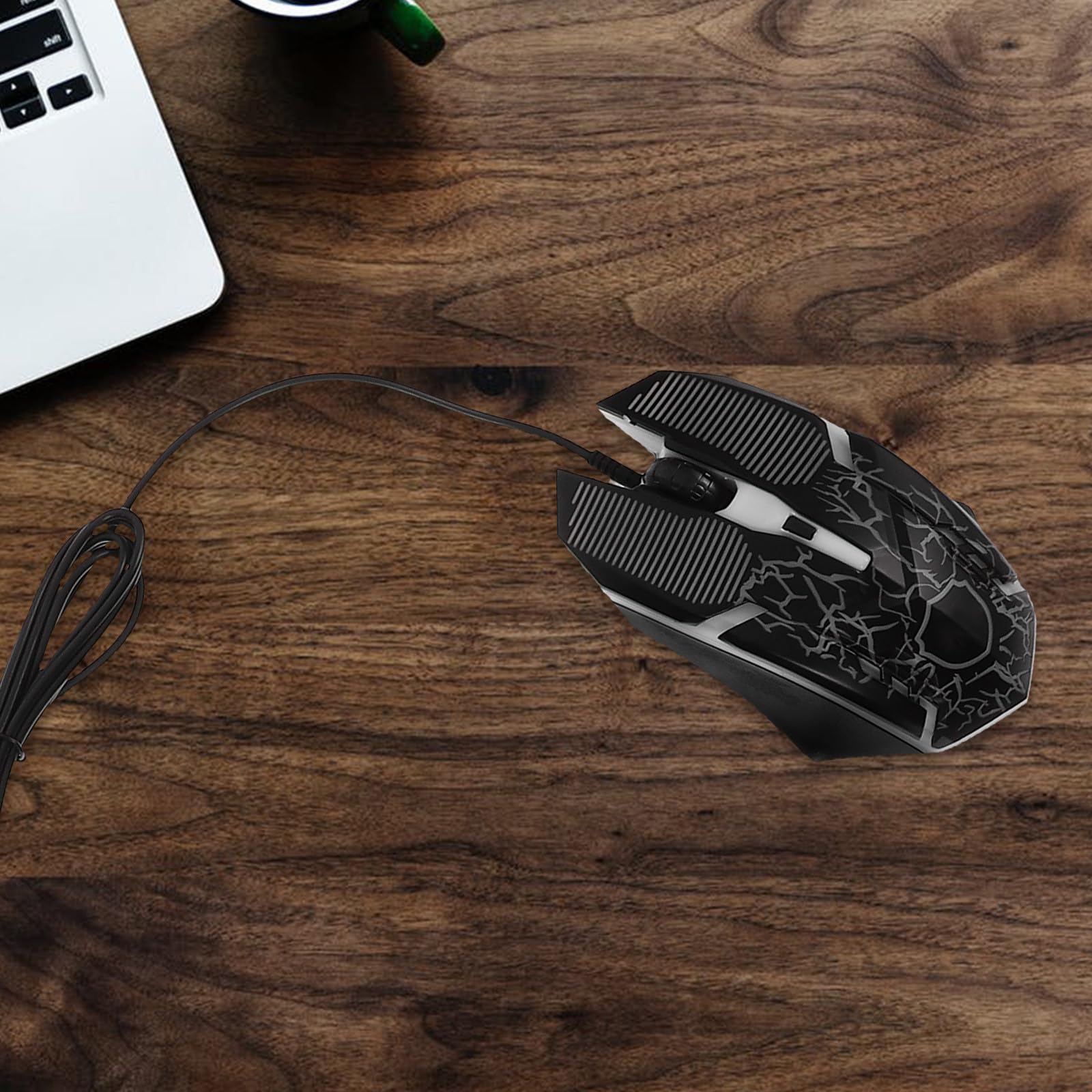 Teclado Mecánico Retroiluminado USB con Ratón, Kit Gaming Negro