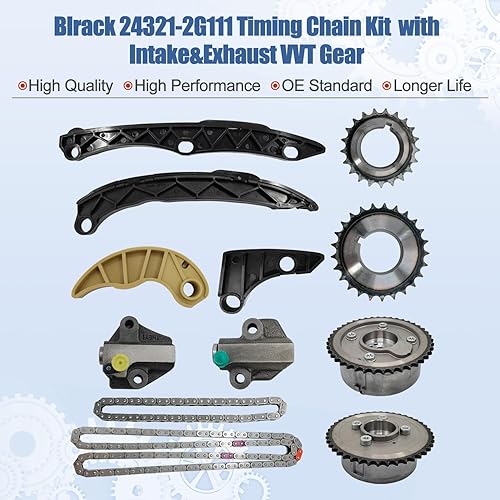 Miniatura 2 de 24321-2G111 Kit de cadena de distribución Engranaje de bomba de aceite con 2 piñones de engranaje VVT apto para Hyundai Sonata 2010-2014 2011-2014