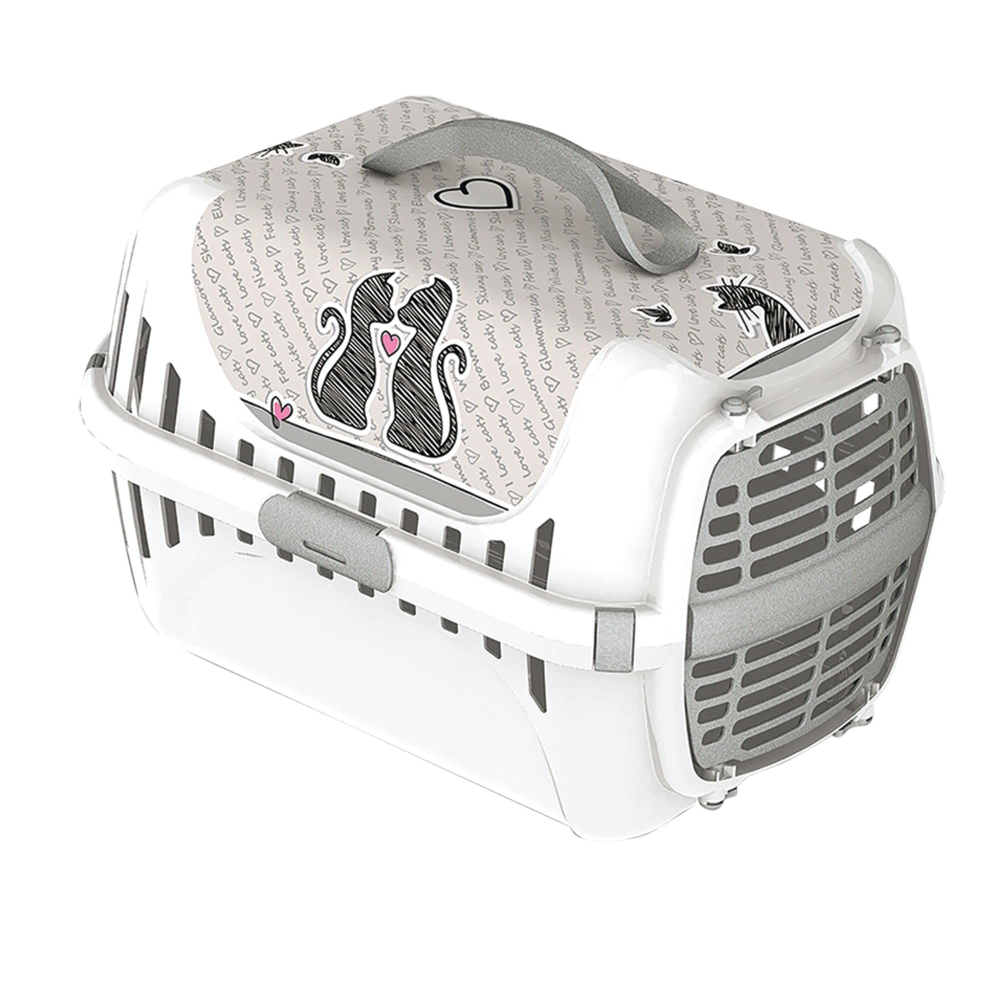 Moderna Cats in Love Pet Carriers Cage for Dog & Cat 20 Inch (49 X 32 X 30 cm), 1 Count