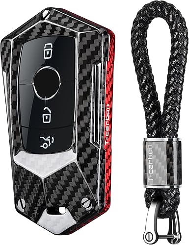 Protector de llavero de fibra de carbono real compatible con Benz, funda para llavero para Mercedes Benz E Clase C Clase CLA GLB CLS GLE C43 GLC