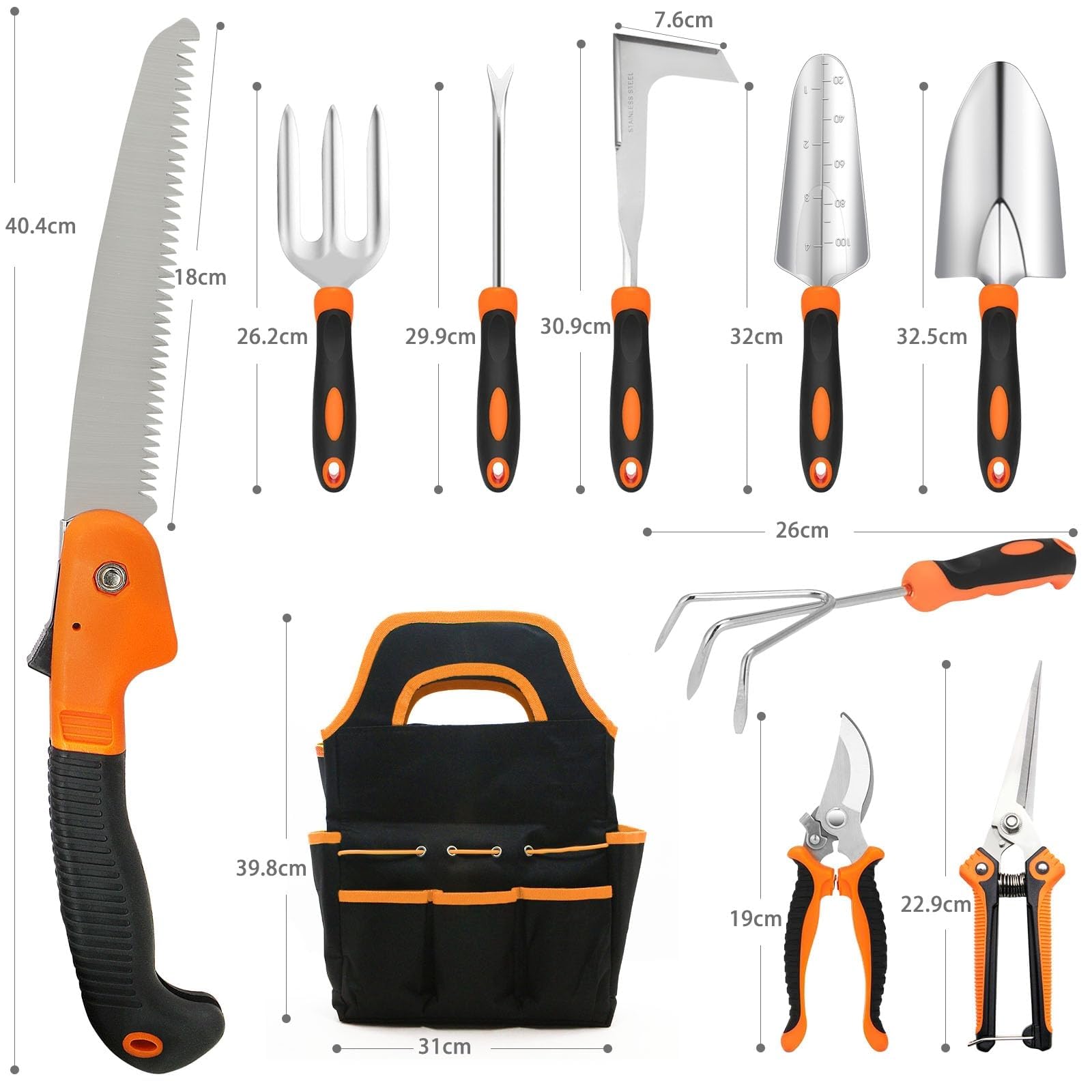 Kit Jardineria, 10 Piezas de Alta Resistencia Juego de Herramientas de Jardinería, Set Jardineria para Jardinería, Regalos para Mujeres y Hombres