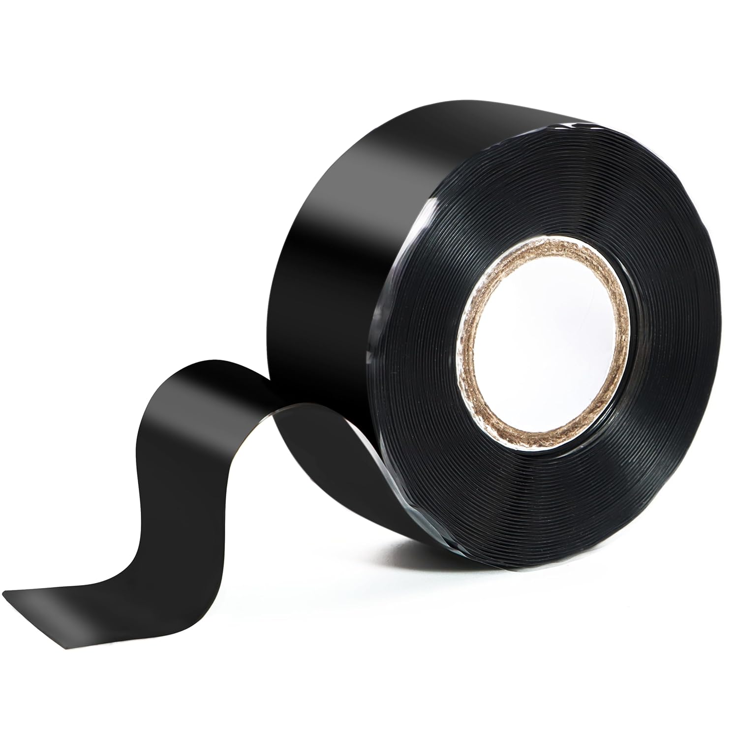 Self Fusing Silicone Tape 1 in x 5' Black Waterproof Rubber Leak Proof Sealing Silicone Rubber Self-amalgamating Tape for Emergency Hot and Cold Water Pipe Repairs and Tool Fixation