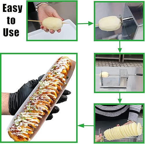 Miniatura 4 de Tornado - Cortador de papas en espiral, cortador manual AIDOIT de acero inoxidable