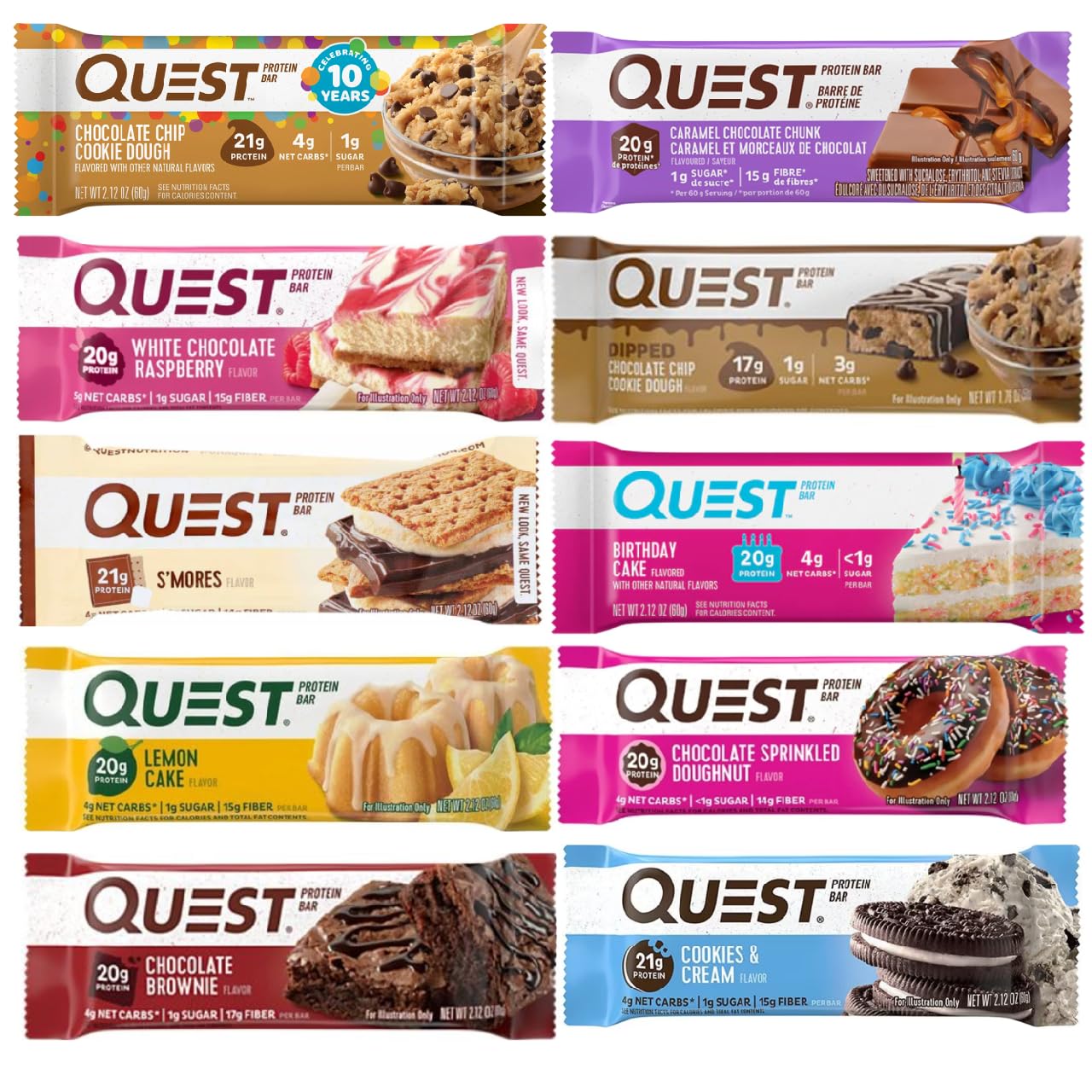 Quest Nutrition Ultimate Variety Pack Protein Bars, High