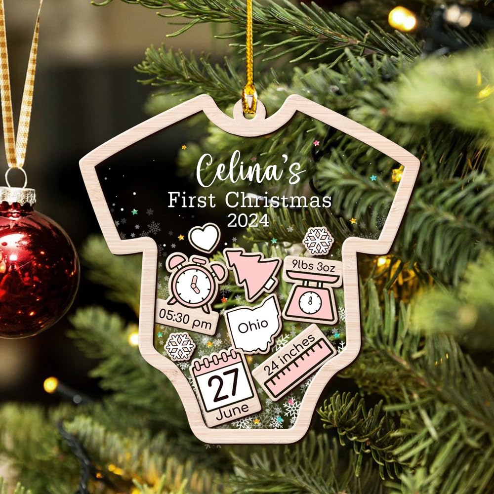 Personalized Baby's First Christmas Ornament 2024 — free download
