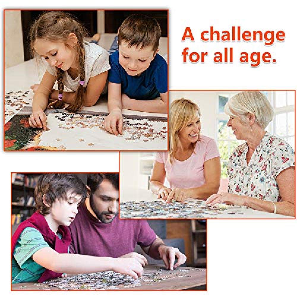 1000 Teile Puzzle – Rose In Schwarz-Weiß Rot, DIY Puzzle Für Erwachsene & Kinder
