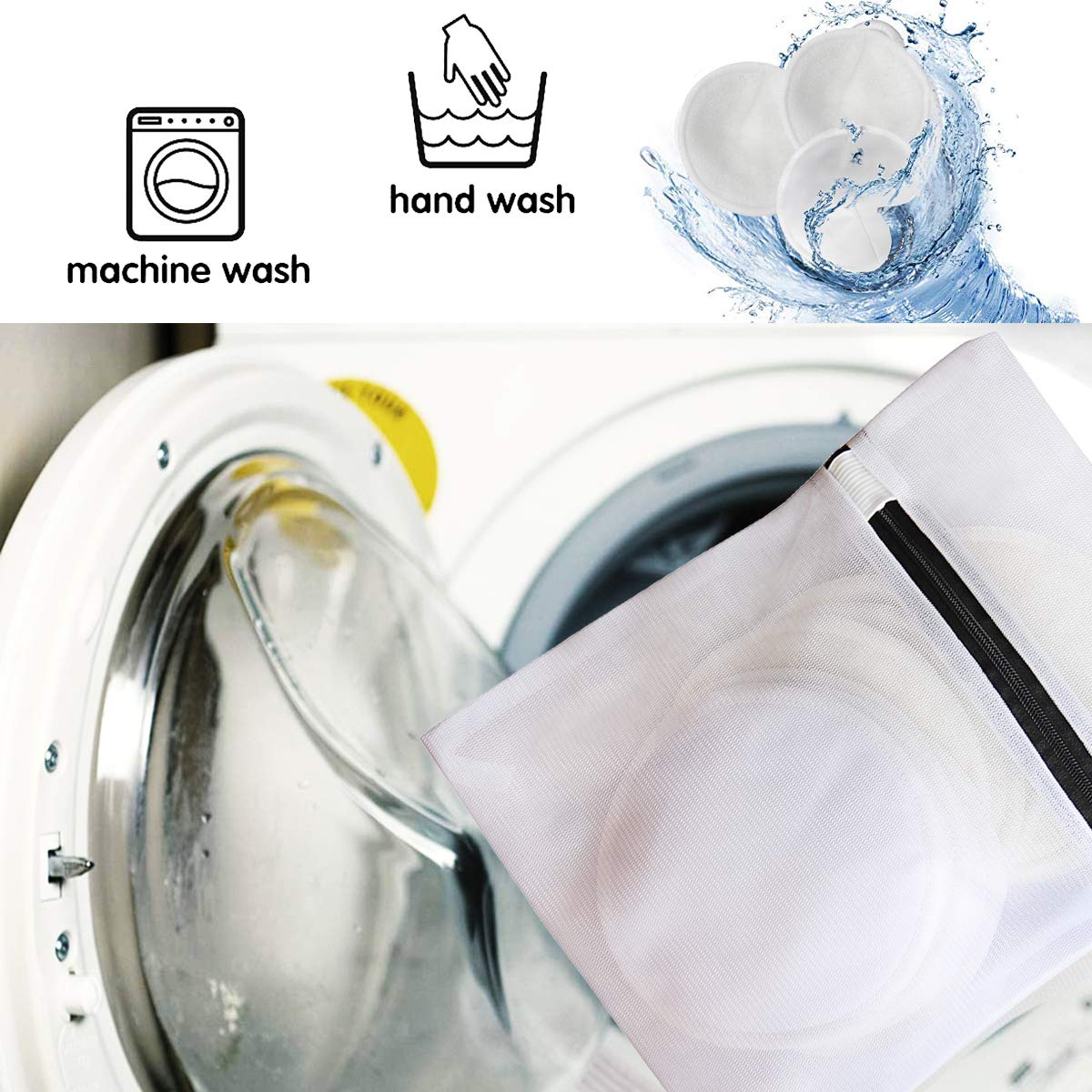 Pinowu Coussinets d'allaitement en bambou biologique - 12pcs coussinets lavables + sac de lavage - Coussinet d'allaitement pour la maternité