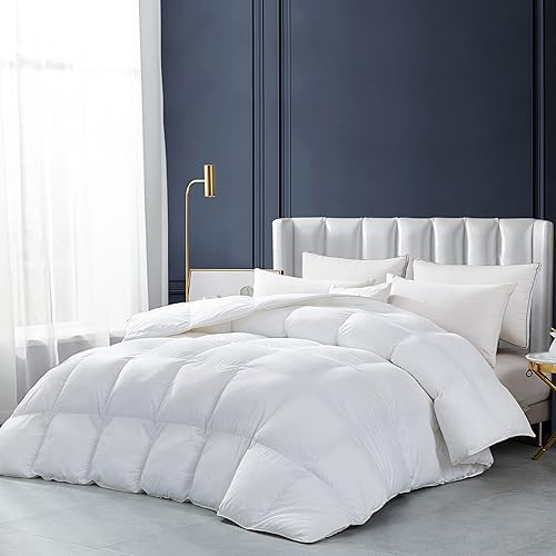 Miniatura 2 de Lujoso edredón de plumas de ganso de peso pesado, edredón de plumón de ganso tamaño King, funda de 100% algodón egipcio, peso de relleno de 75