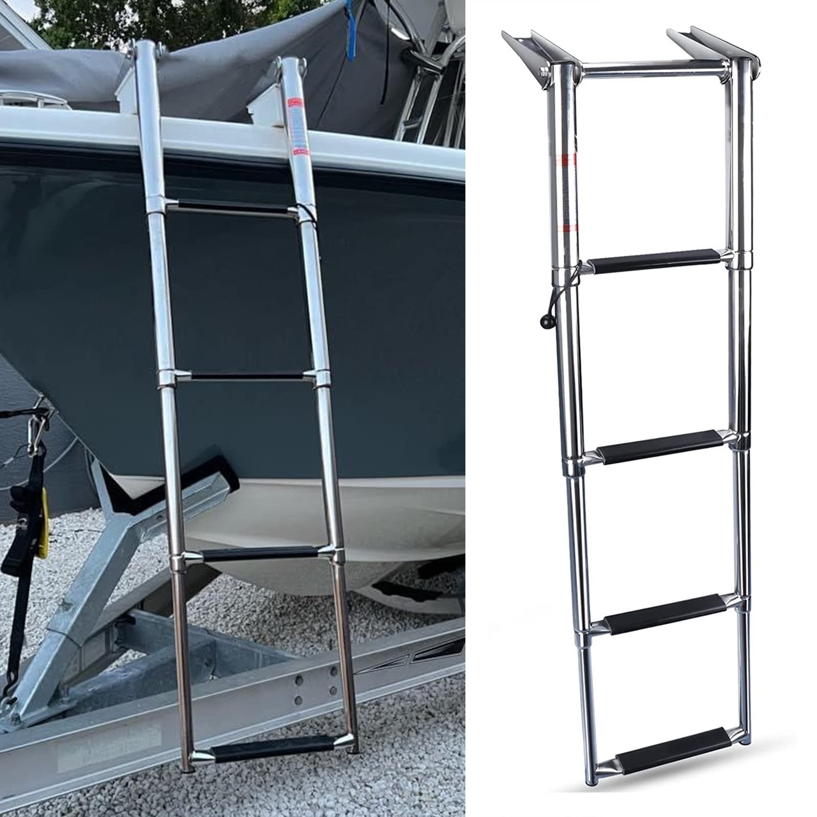 Échelle de bain en acier inoxydable 316 pour bateau et ponton extensible