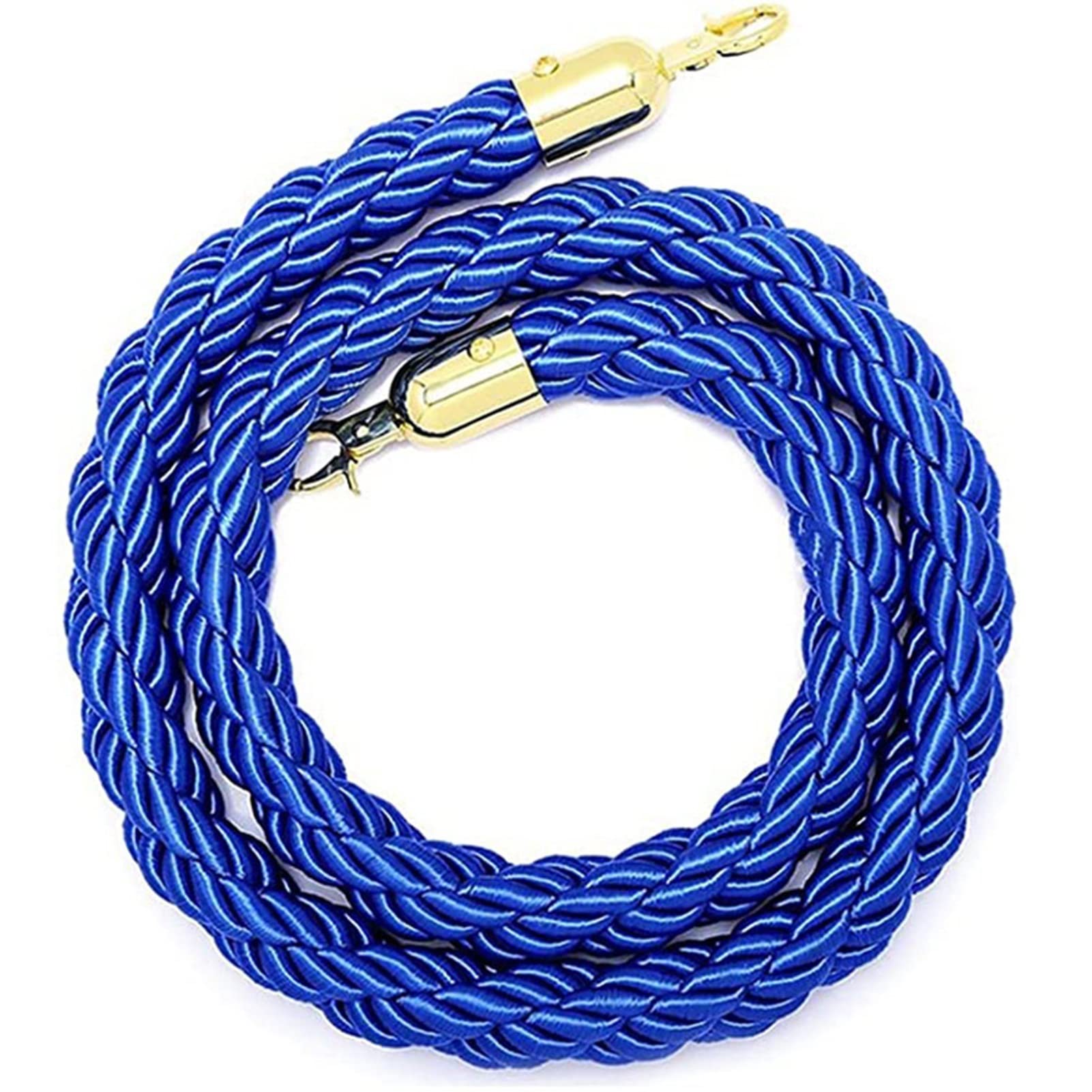Awudaeemz A Braided Stanchion Rope, 3/4/5/8Ft,Blue Braided/Twisted Hemp Rope Barrier(,4.9Ft/150Cm)