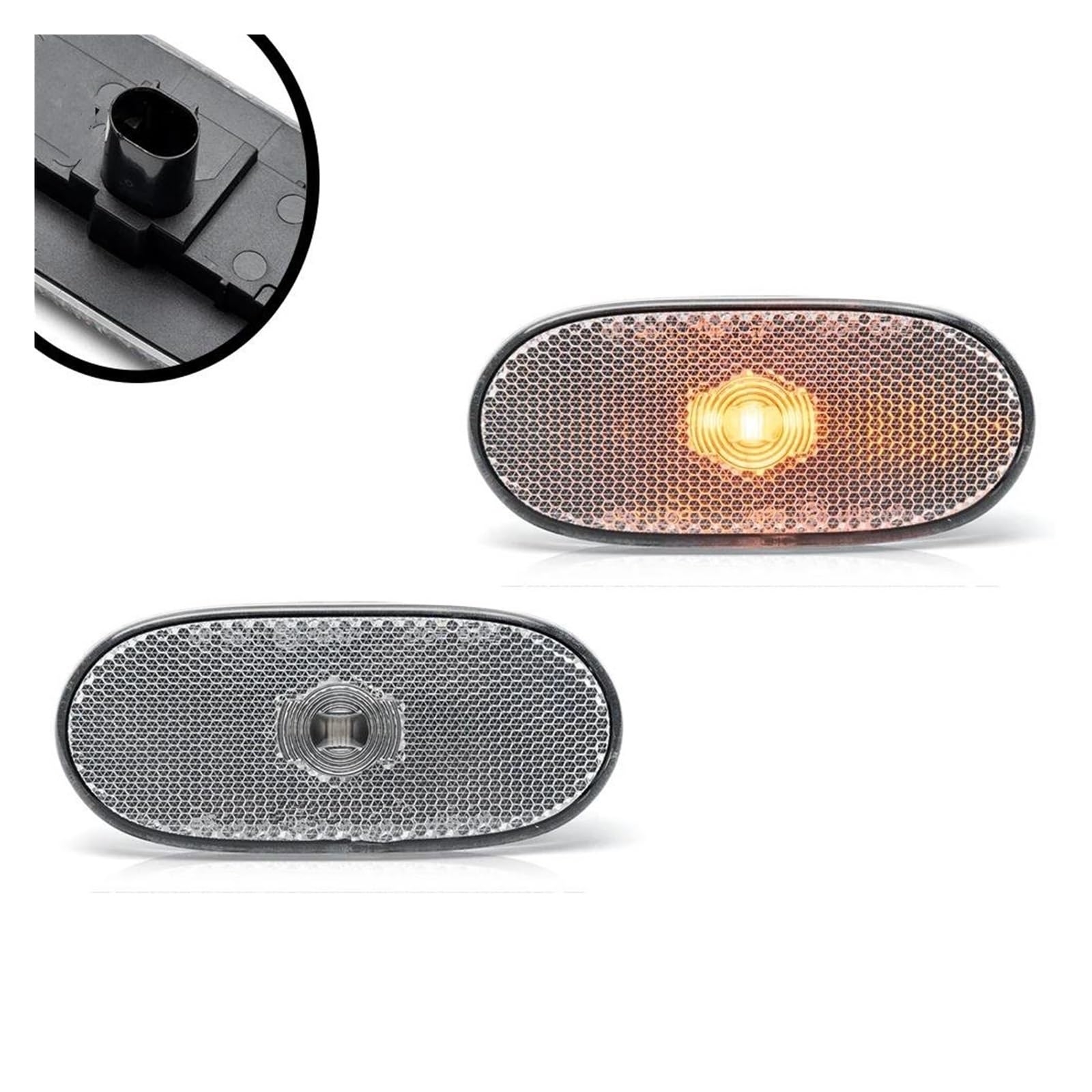 Generico Indicatore Laterale Per VW Per Crafter 2E 2F 2006-2016 LED Lampada ingombro Canbus Luce posizione Indicatori laterali direzione Indicatore Direzion(B Clear Lens)