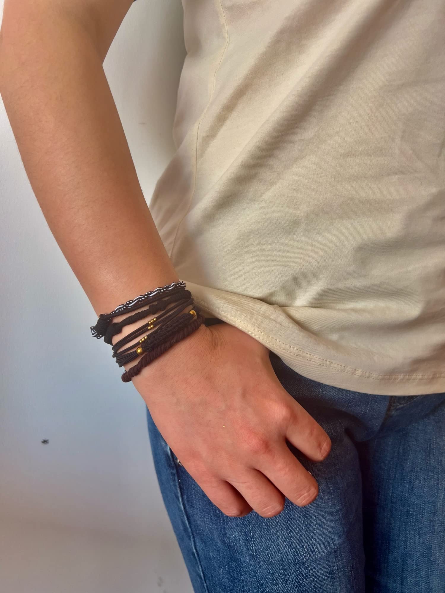 YONOY 20 Stück Boho-Haargummi-Armbänder für Frauen, 5 Stile, Boho-Haargummis für Mädchen, Pferdeschwanz-Halter, elastische Haargummis, keine Schäden für dickes Haar/Pferdeschwanz