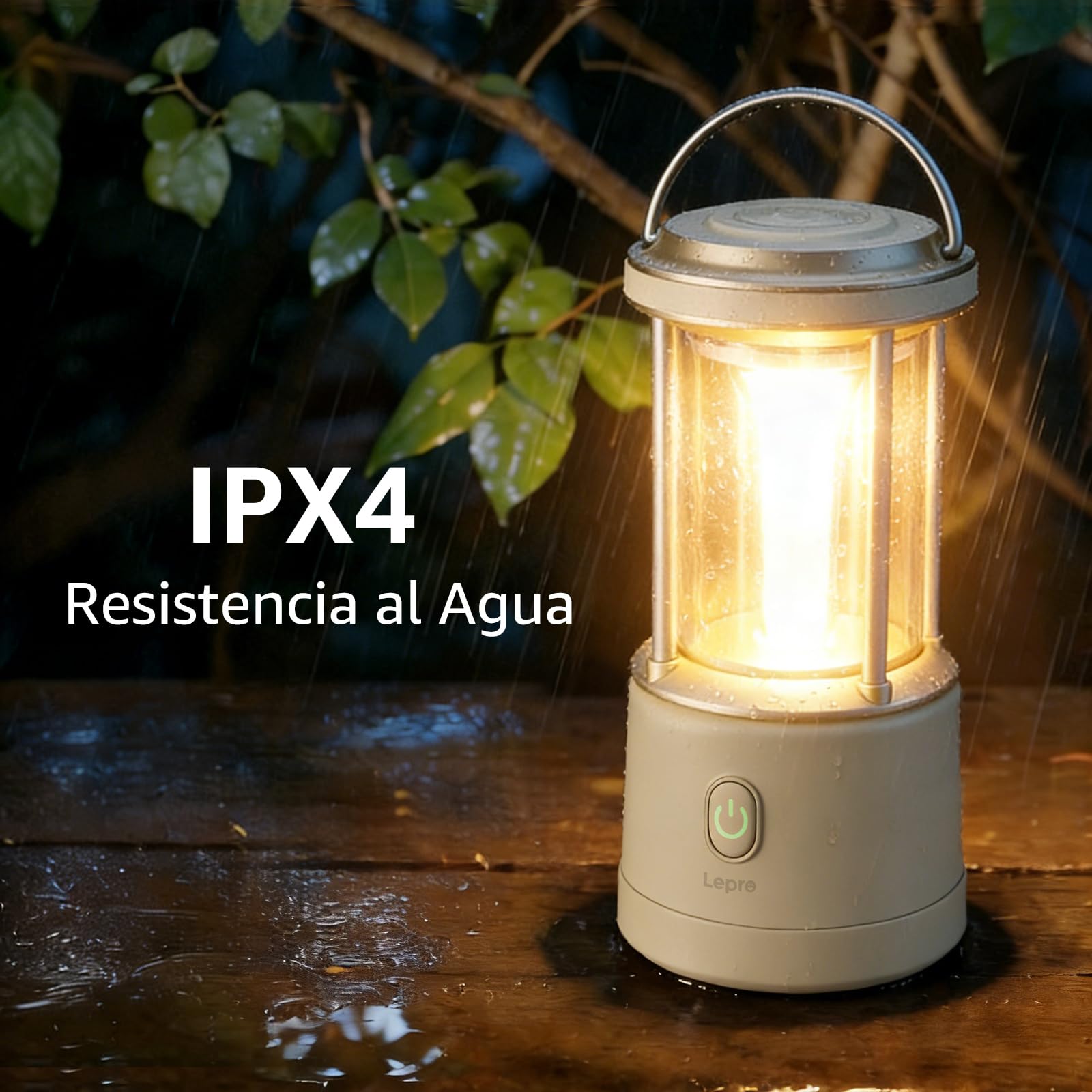 Lepro Linterna de Cámping, Luz de Cámping Pilas 1100 LM, 5 Modos Regulable, Luz Blanca Cálida y Fría, IPX4, Farol para Corte de Luz, Tienda de Campaña, Pesca y Emergencia, Blanca, Pilas No Incluidas
