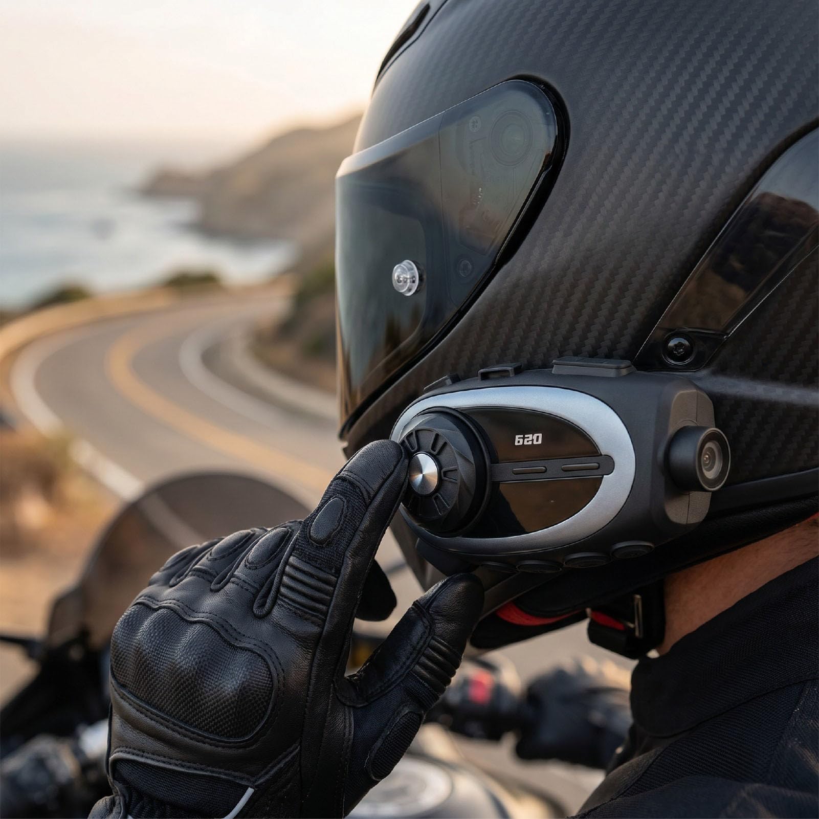 Auricolare Bluetooth per Casco con Fotocamera 1080P e Cancellazione del Rumore per Ciclismo e attività All'aperto