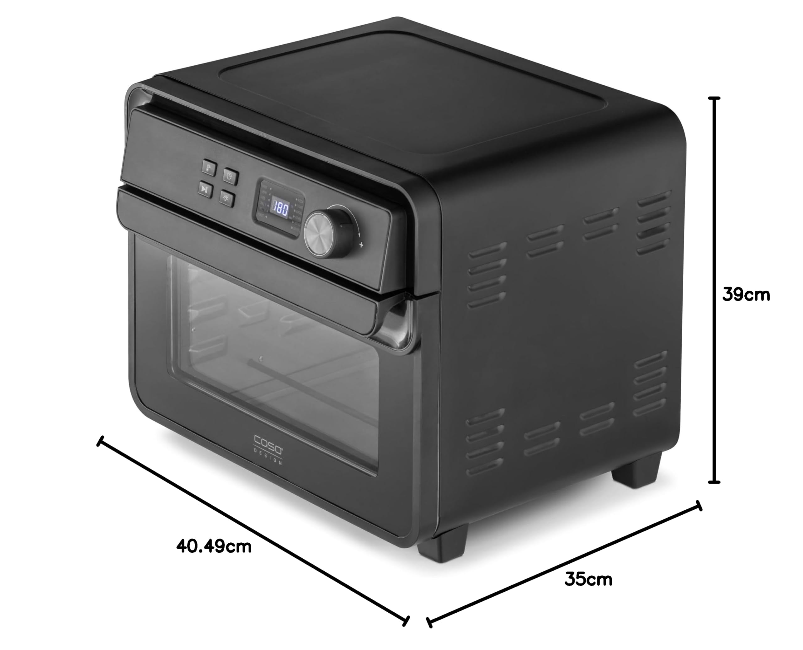 CASO AirFry Chef 1700 designerska frytkownica na gorące powietrze, gotowa do natychmiastowego uruchomienia bez podgrzewania, 3 wkładki, zakres temperatur od 40°C do 230°C (w krokach co 5°C), timer,