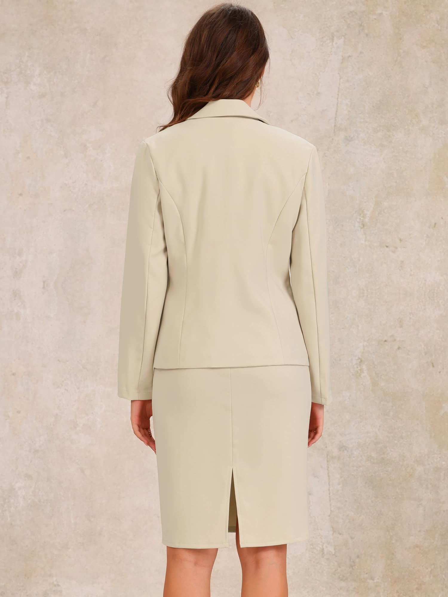Allegra K Anzug-Sets für Damen, 2-teilig, Business-Casual, ärmelloses Kleid und langärmeliger Blazer