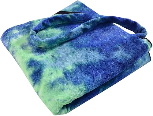 Miniatura 7 de Funda para silla de playa, funda de microfibra con bolsillos de almacenamiento para piscina, tumbona, hotel, jardín (teñido anudado)