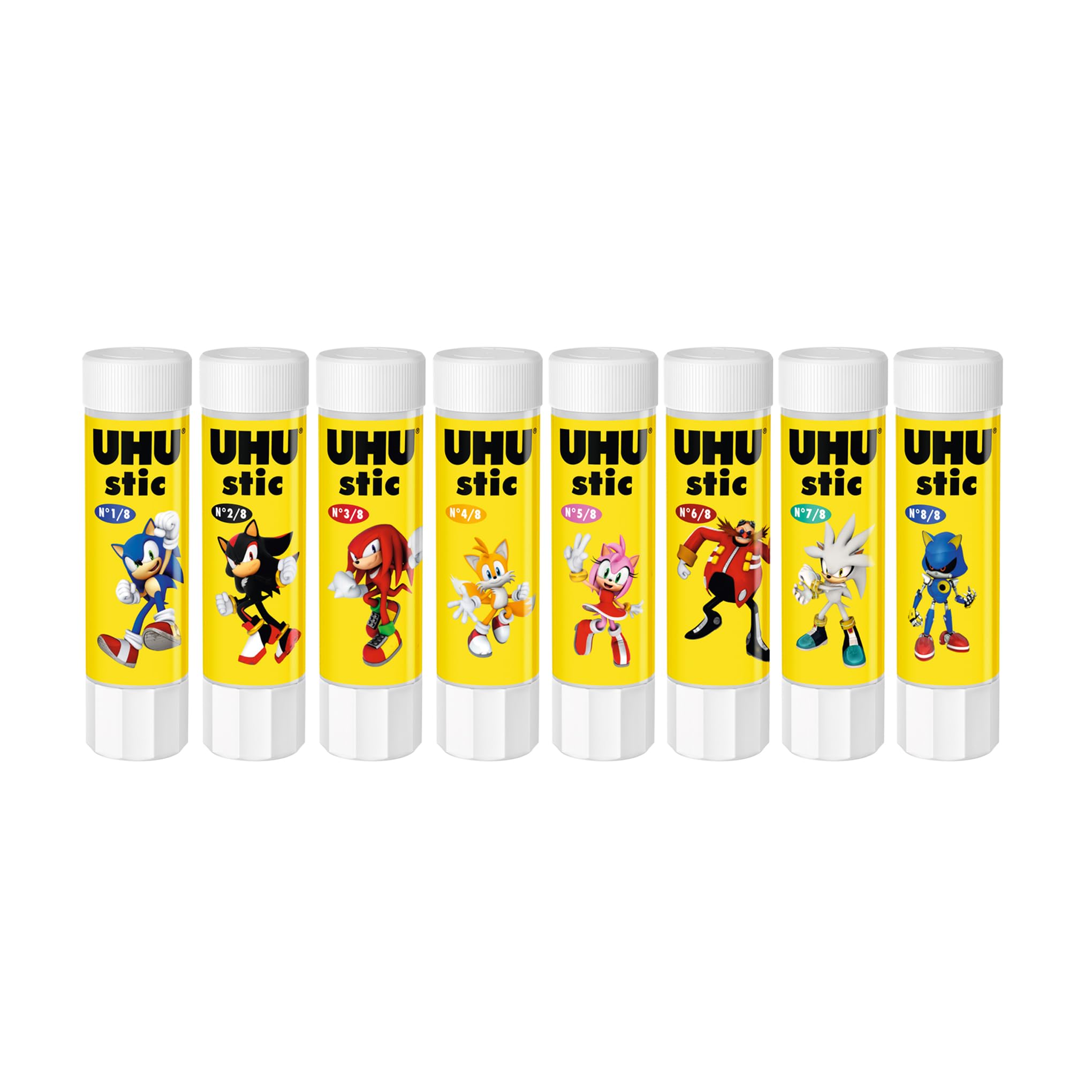 UHU STIC, The Proven Glue Stick - Glues strongly, quickly and permanently, without solvent, 8.2g, Set of 8, White