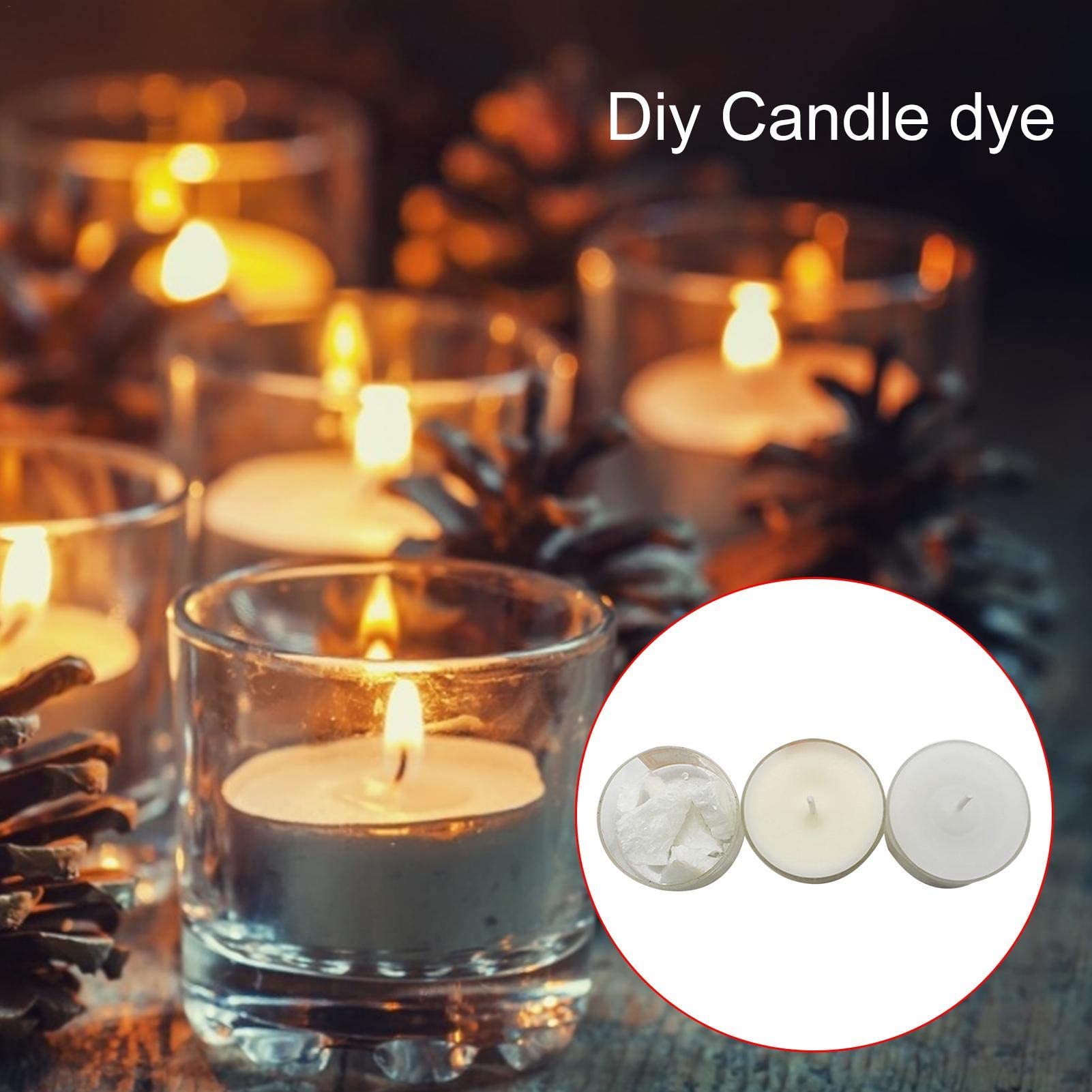 34 copos de tinte de cera para velas de parafina/cera de soja, chips de color para suministros, kit de colores vibrantes para hacer velas, fácil de usar, tinte para velas