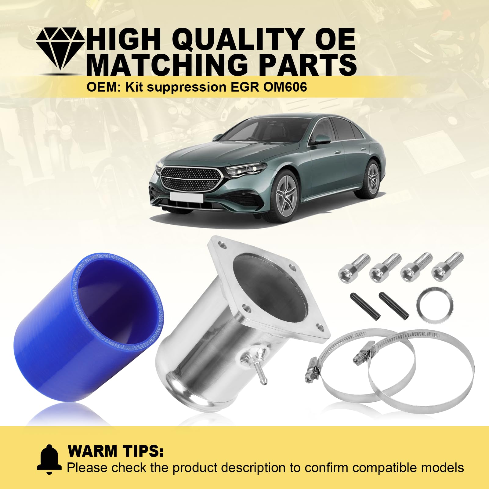 Kit Supresión EGR para Mercedes-Benz E300 W210 S210 OM606 3.0 TD 1995-2002, Kit Eliminación Válvula Aluminio