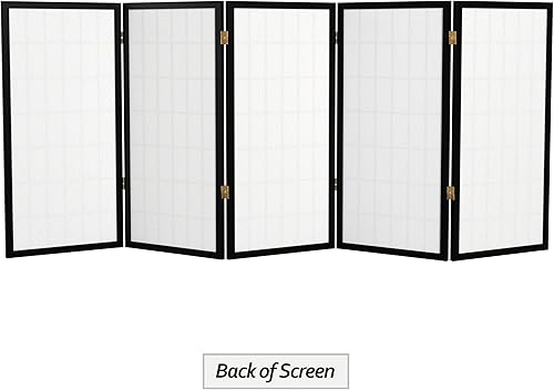 Miniatura 7 de Biombo portátil simple de 3 pies Biombo Shoji para dividir una cuarto, clásico diseño japonés, 4 tamaños y 6 colores, Madera, Negro