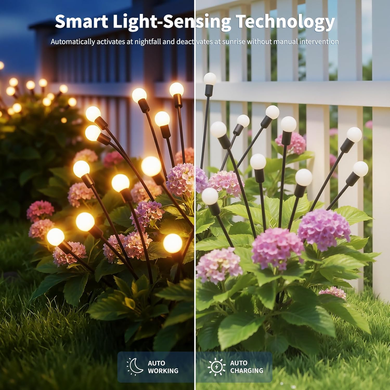Outdoor Solar Lights Waterproof (4 Pack, 40 LED), Fairy Garden Decor, Fairy Tale Courtyard Decor, Firefly Lights, Solar Garden Lights, Solar Landscape Lights, Gifts for Women Who Have Everything