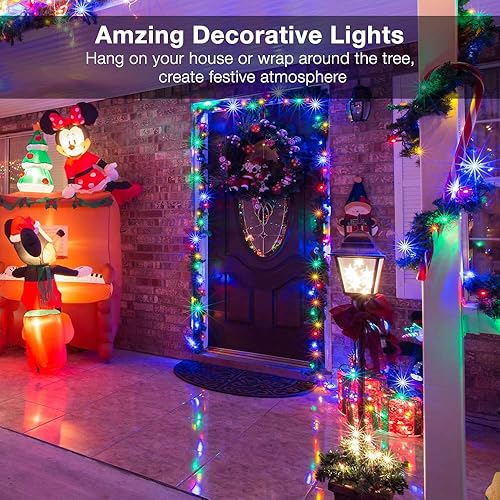 Miniatura 2 de ODEETRONIC Luces de Navidad multicolores, 21.63 pies, 100 luces incandescentes de vacaciones conectables, 120 V certificado UL, mini luz para árbol