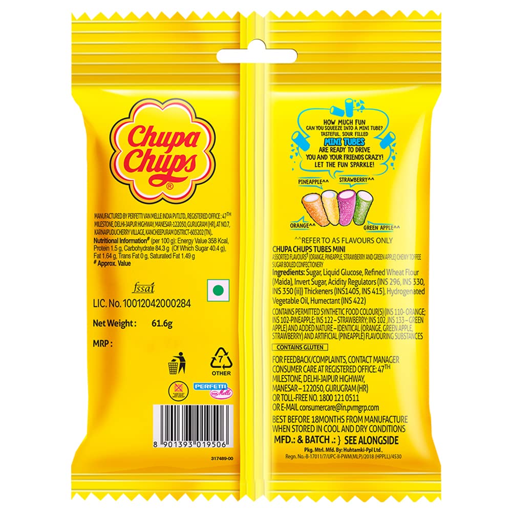 Chupa Chups Sour Tubes Assorted Fruits Flavour Soft And Chewy | Desertcart  Cayman Islands