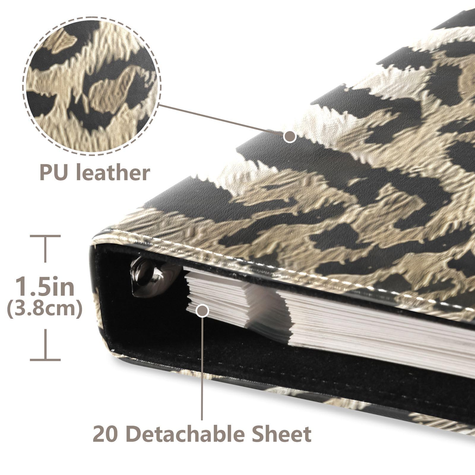 Y2k Leopard Zebry Dzikie safari, fotoksiążka ze skóry PU
