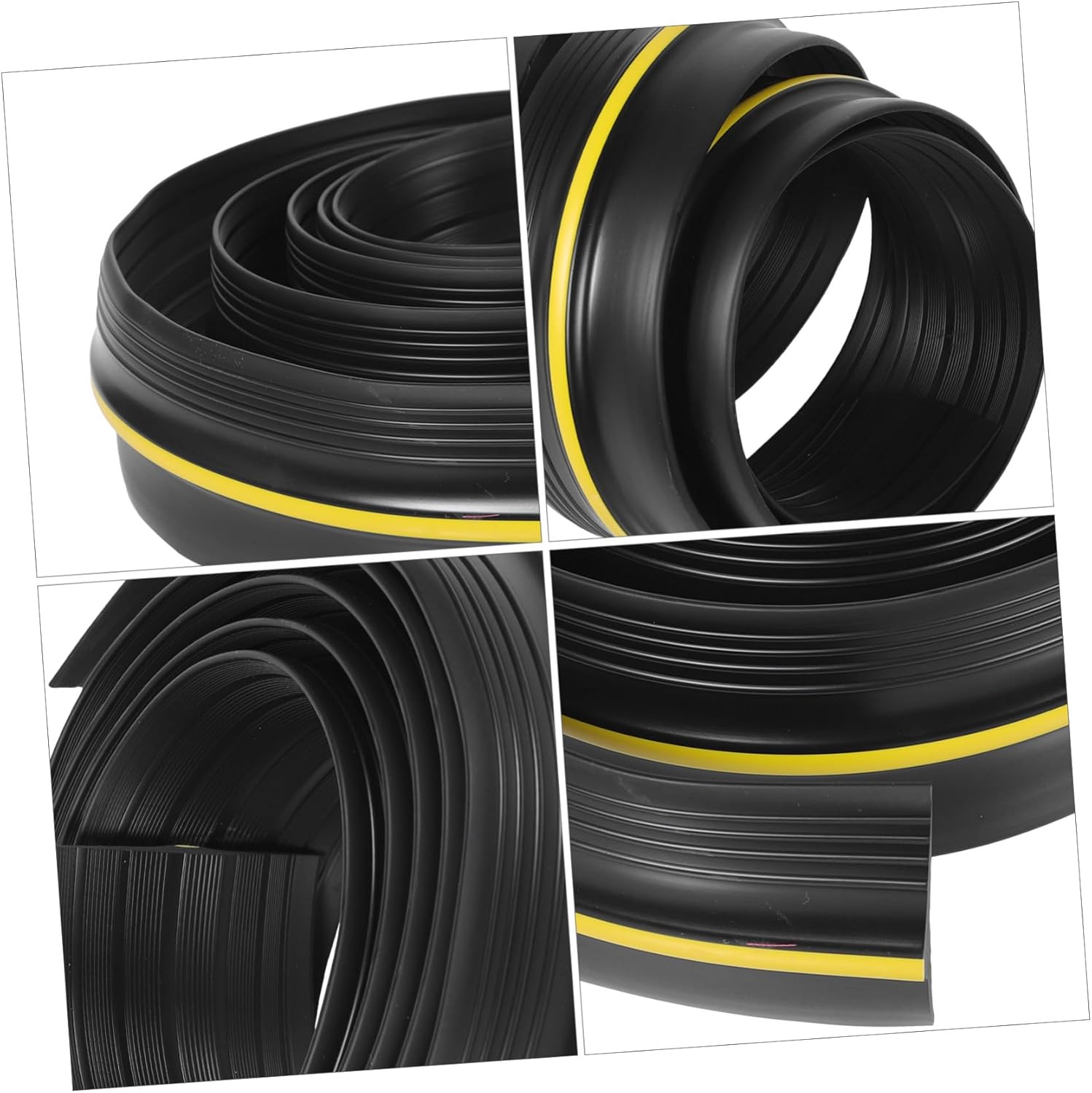 Rubber Garage Door Threshold Seal Strip Weatherproof Bottom Barrier for Flooding Protection Abrasion Resistant Flexible Garage Accessories for Door Sills and Bottoms Easy DIY