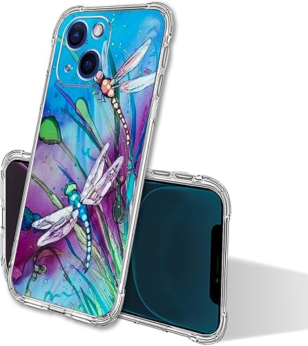 Miniatura 3 de Funda para iPhone 13, linda libélula protección contra caídas, a prueba de golpes, TPU de cuerpo completo, funda protectora resistente a los