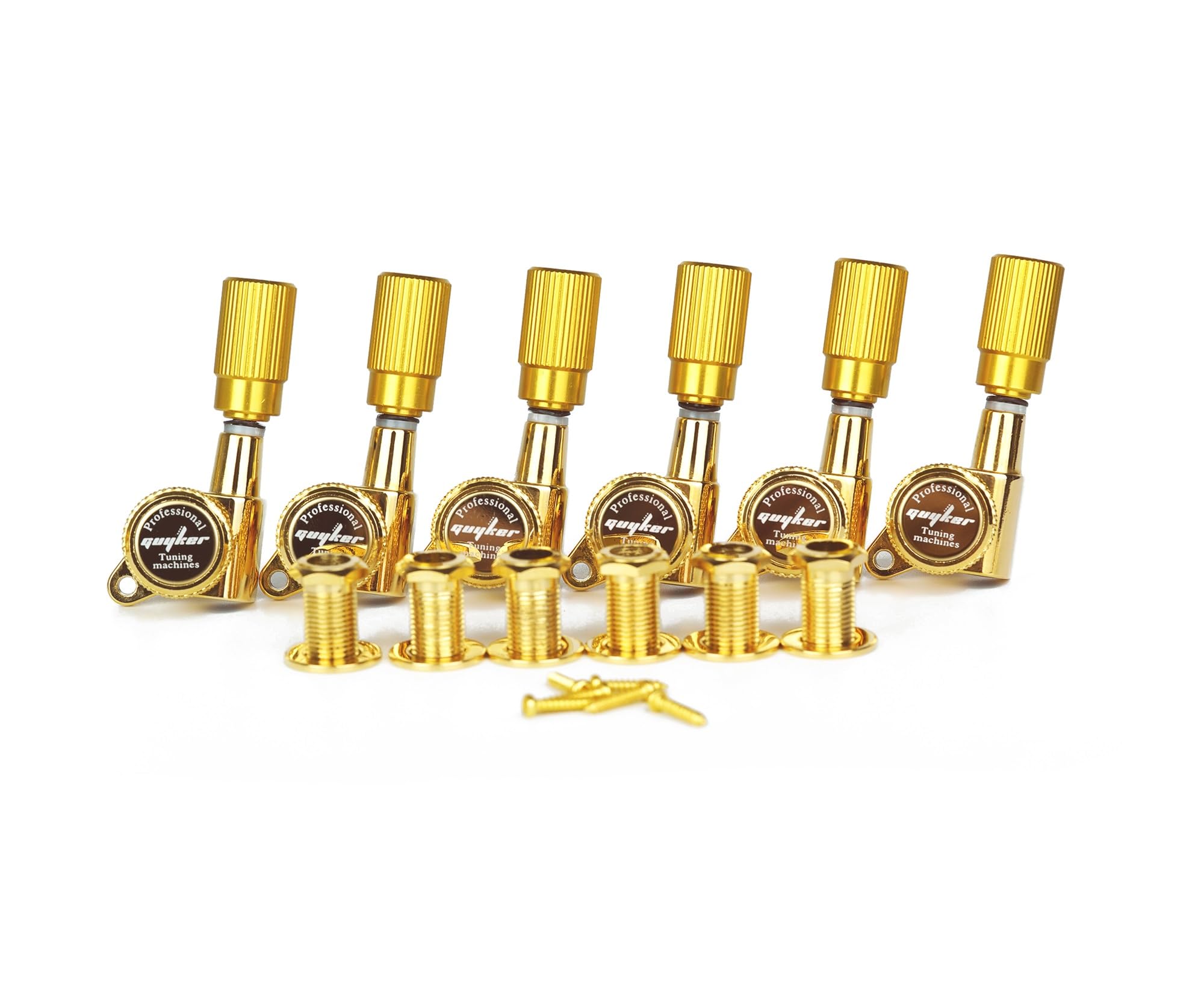 Guyker Afinadores de bloqueo de guitarra (6 para izquierda) – Juego de clavijas de afinación de cuerda Pro Lock 1:18 para guitarra eléctrica acústica clásica ST TL SG LP (GK11SP, dorado)