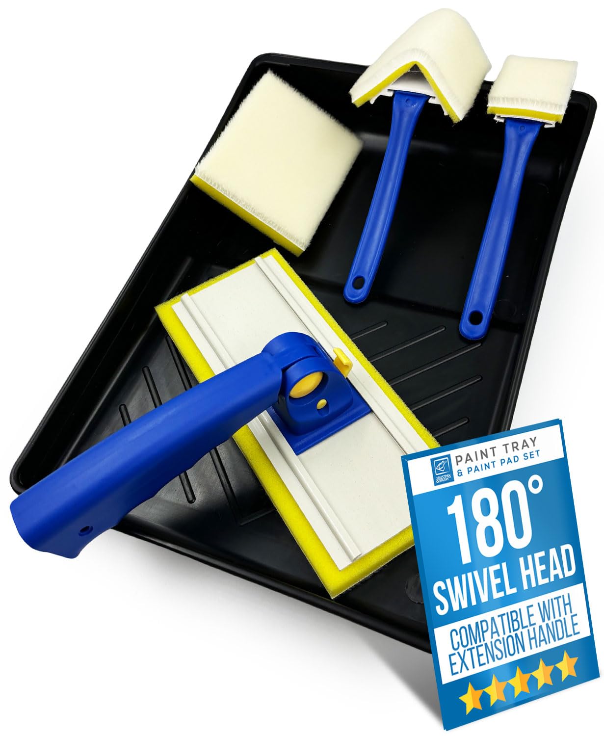 The Dustpan & Brush Store Paint Pad Set Decorating Pads Edger Tool Refill Handle Tray Painting
