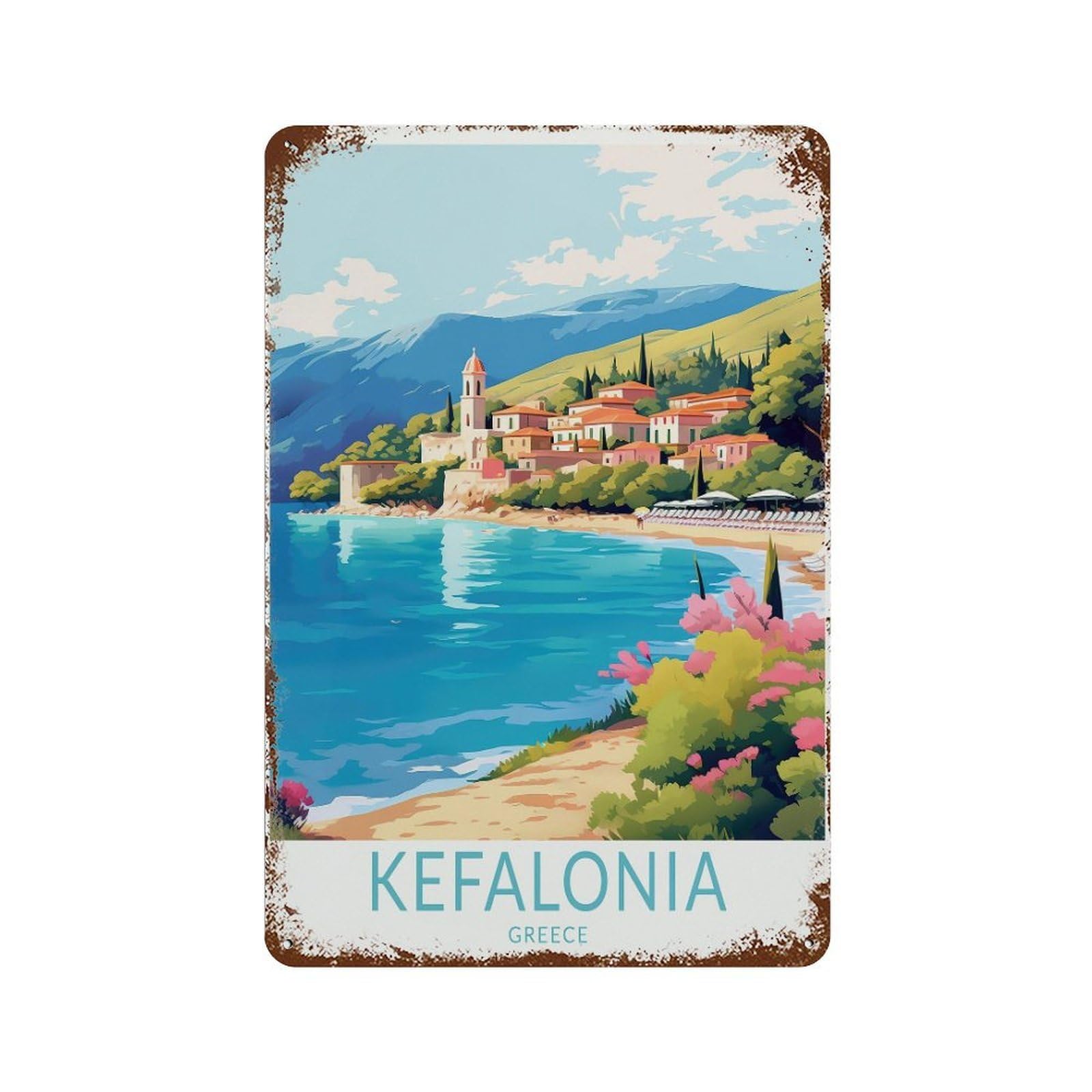 xiaoxiaoshen Kefalonia Travel Greece Custom Personalized Birthd (2) Wall Decor Art Metal Tin Poster Modern Home Decor Art Home Bar Shop Decorations Vintage Sign 30x20cm