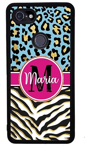 Miniatura 4 de Funda de goma negra personalizada con diseño de cebra de leopardo y oro azul compatible con Google Pixel 10, 10 Pro, 10 Pro XL, 9a, 9 Pro, Pixel 9,