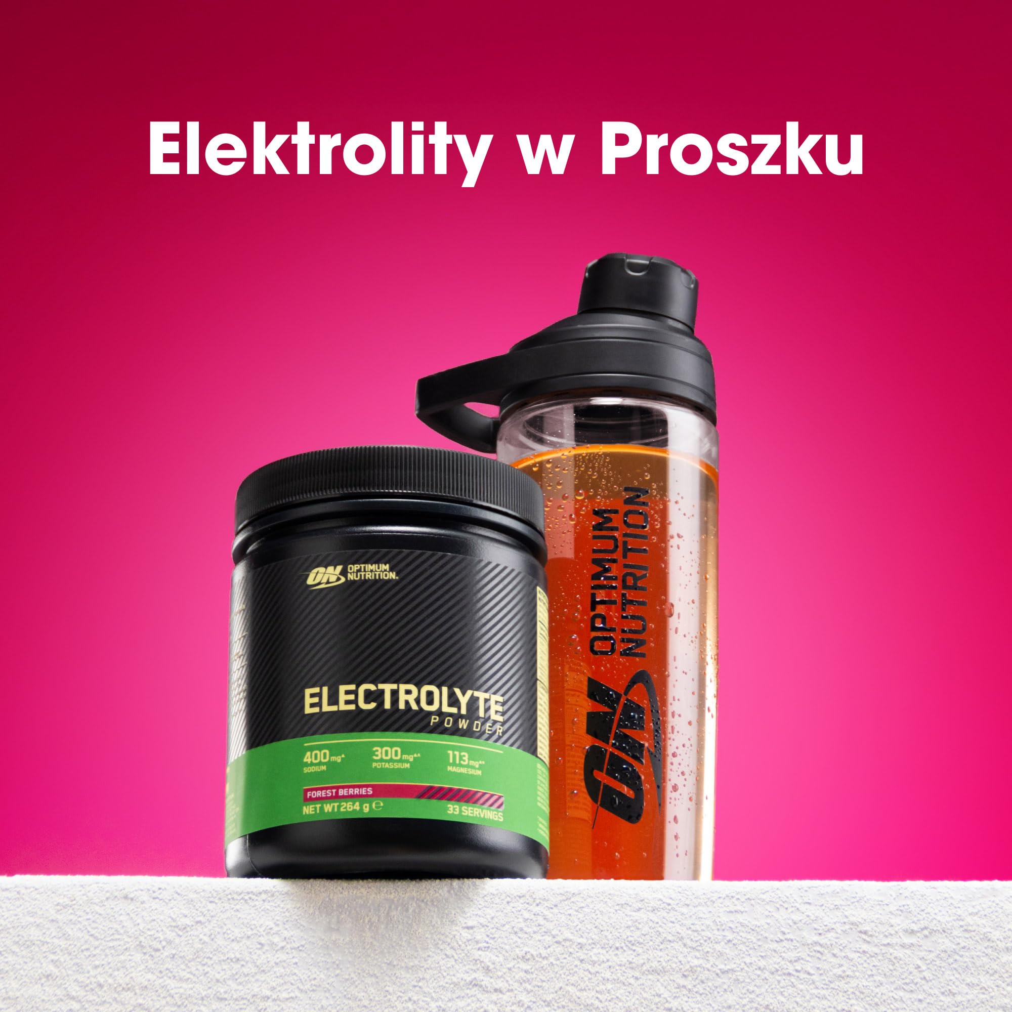 Optimum Nutrition Elektrolity w Proszku, Owoce Leśne Formuła Gotowa do Wymieszania, Sód Magnez Potas Suplement Diety dla Treningów i Intensywnych Ćwiczeń, 264 g, 33 Porcje